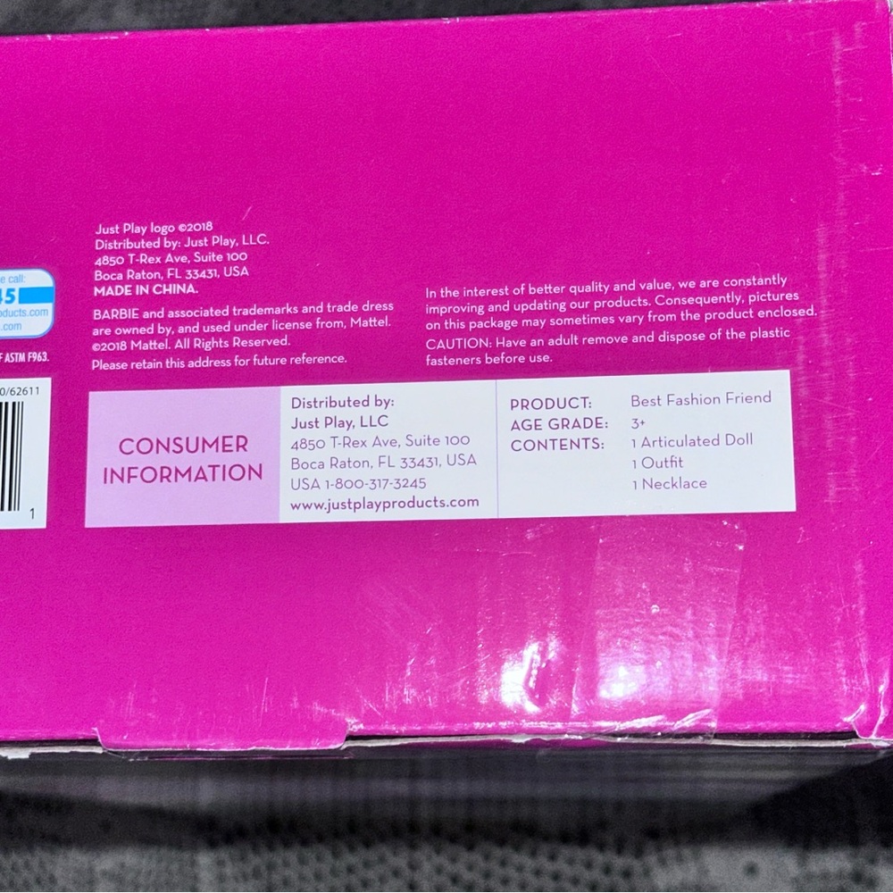 NOS NRFB MIB (C) 2018 28” Barbie Best Fashion Friend w/New Curvy Body - Blonde - Picture 11 of 13